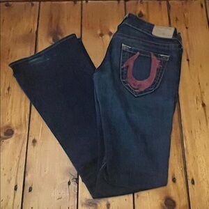 True Religion Vintage Low-Rise Bootcut Dark Denim Jeans 27